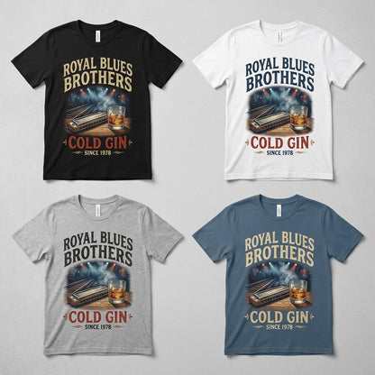 Royal Blues Brothers — Cold Gin Tee — design 1