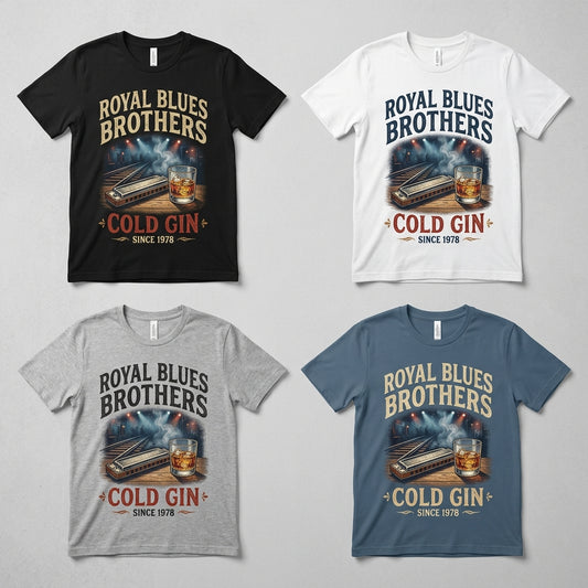 Royal Blues Brothers — Cold Gin Tee — design 1