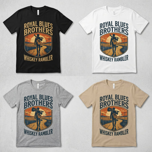 Royal Blues Brothers — Whiskey Rambler Tee — design 1