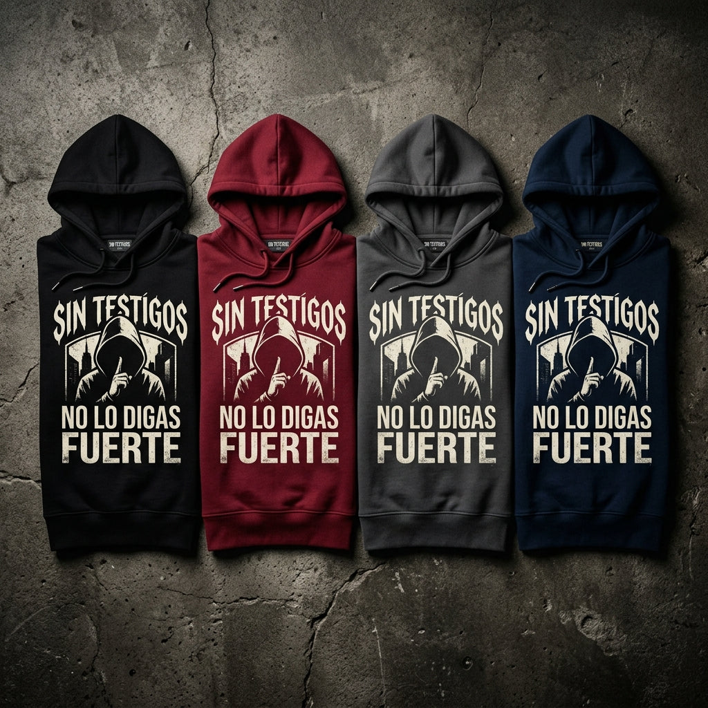 Sin Testigos — No Lo Digas Fuerte Hoodie — design 1