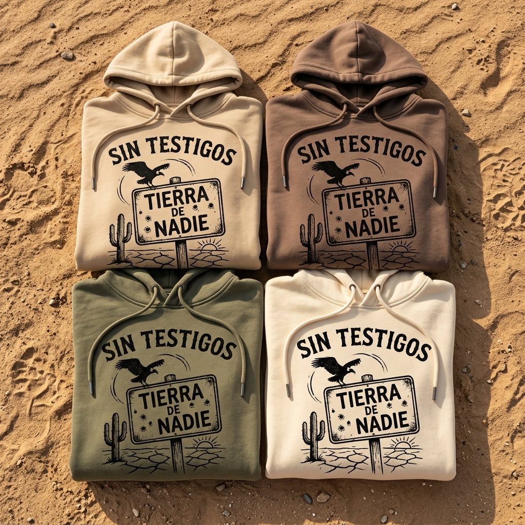 Sin Testigos — Tierra De Nadie Hoodie mockup