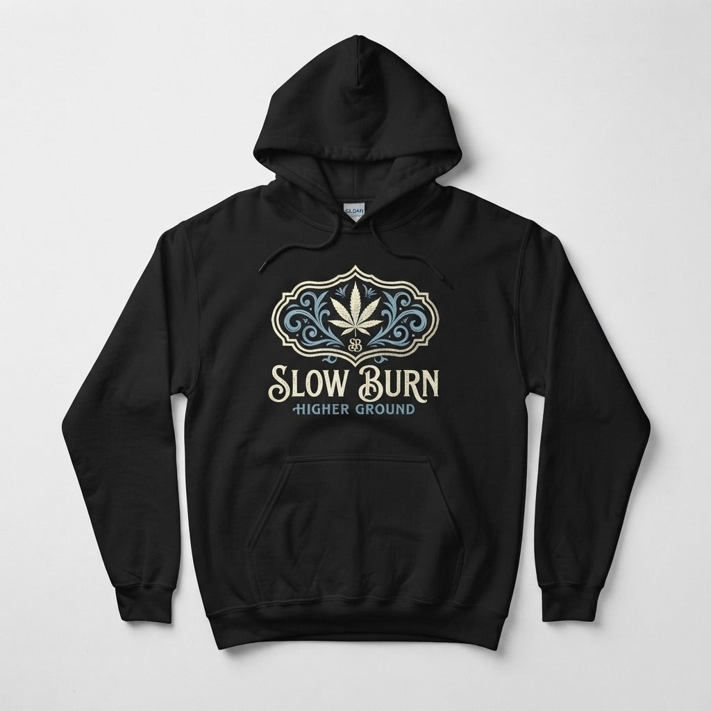 SLOW BURN — Higher Ground Hoodie mockup