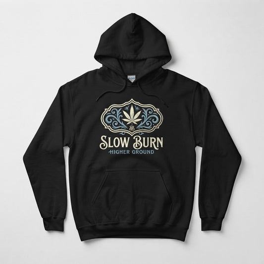 SLOW BURN — Higher Ground Hoodie mockup