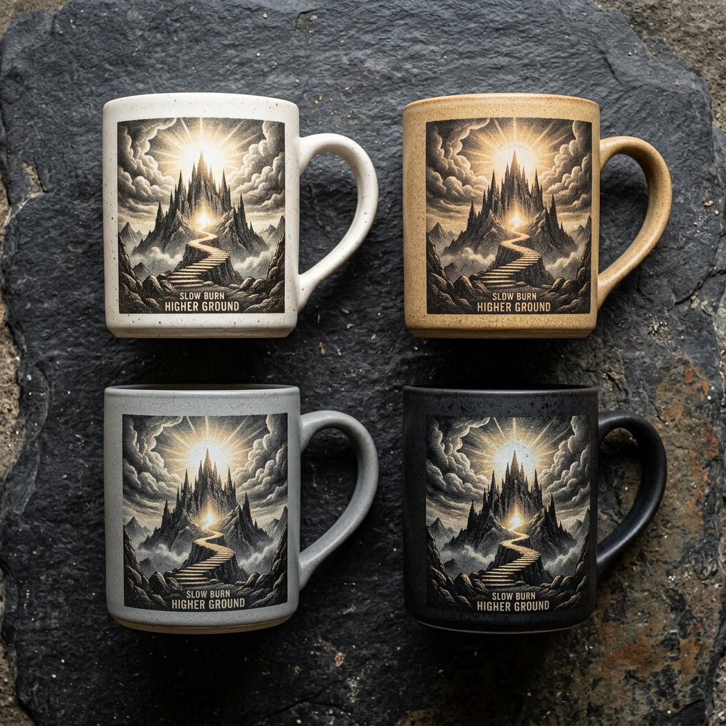 Slow Burn — Higher Ground Mug — design 2
