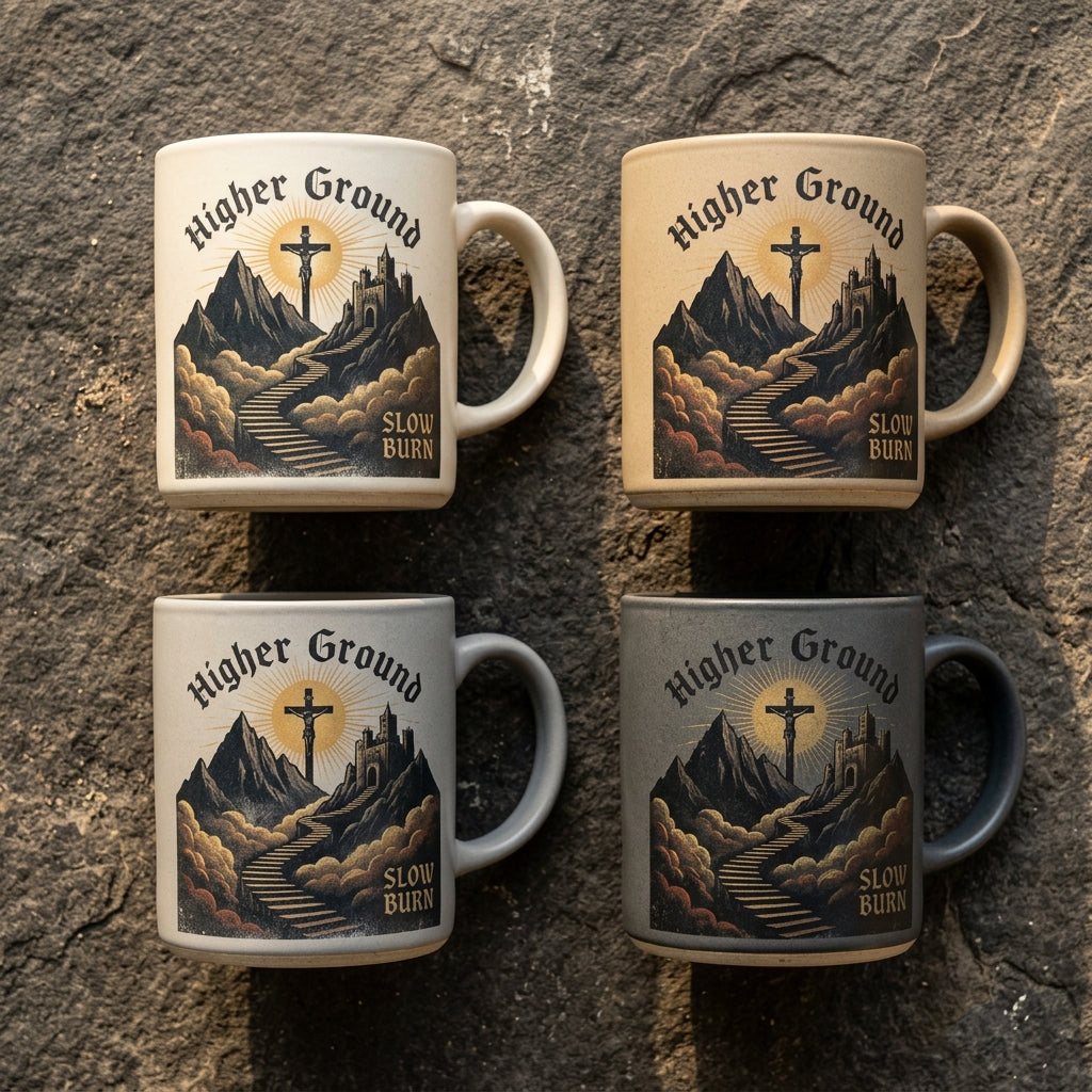 Slow Burn — Higher Ground Mug — design 3