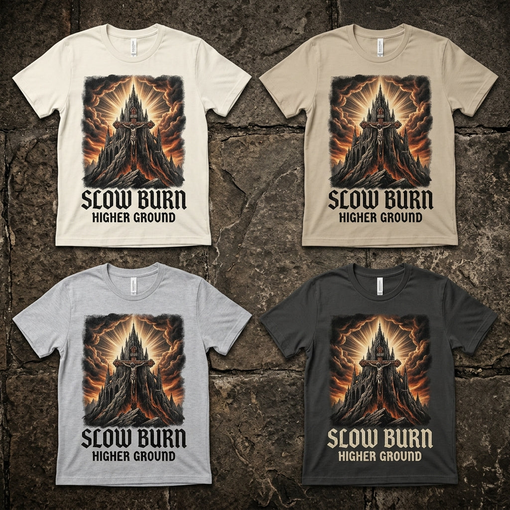 Slow Burn — Higher Ground Tee — design 3