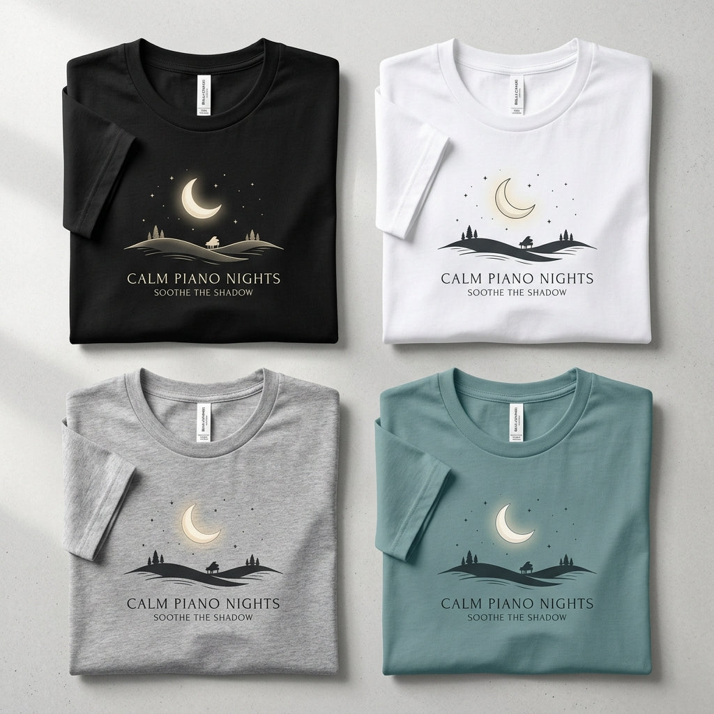 calm piano nights soothe the shadow tee