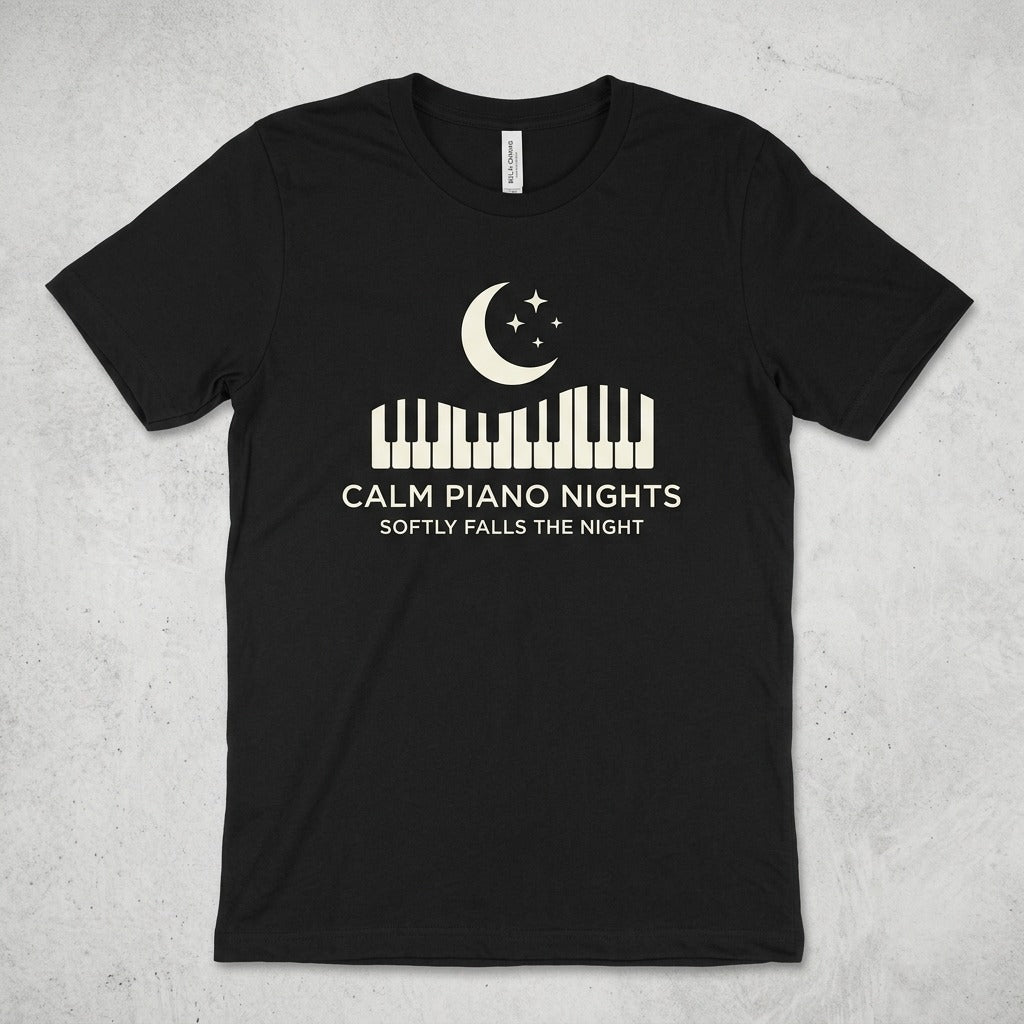 calm piano nights softly falls the night tee