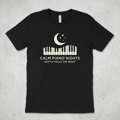 calm piano nights softly falls the night tee
