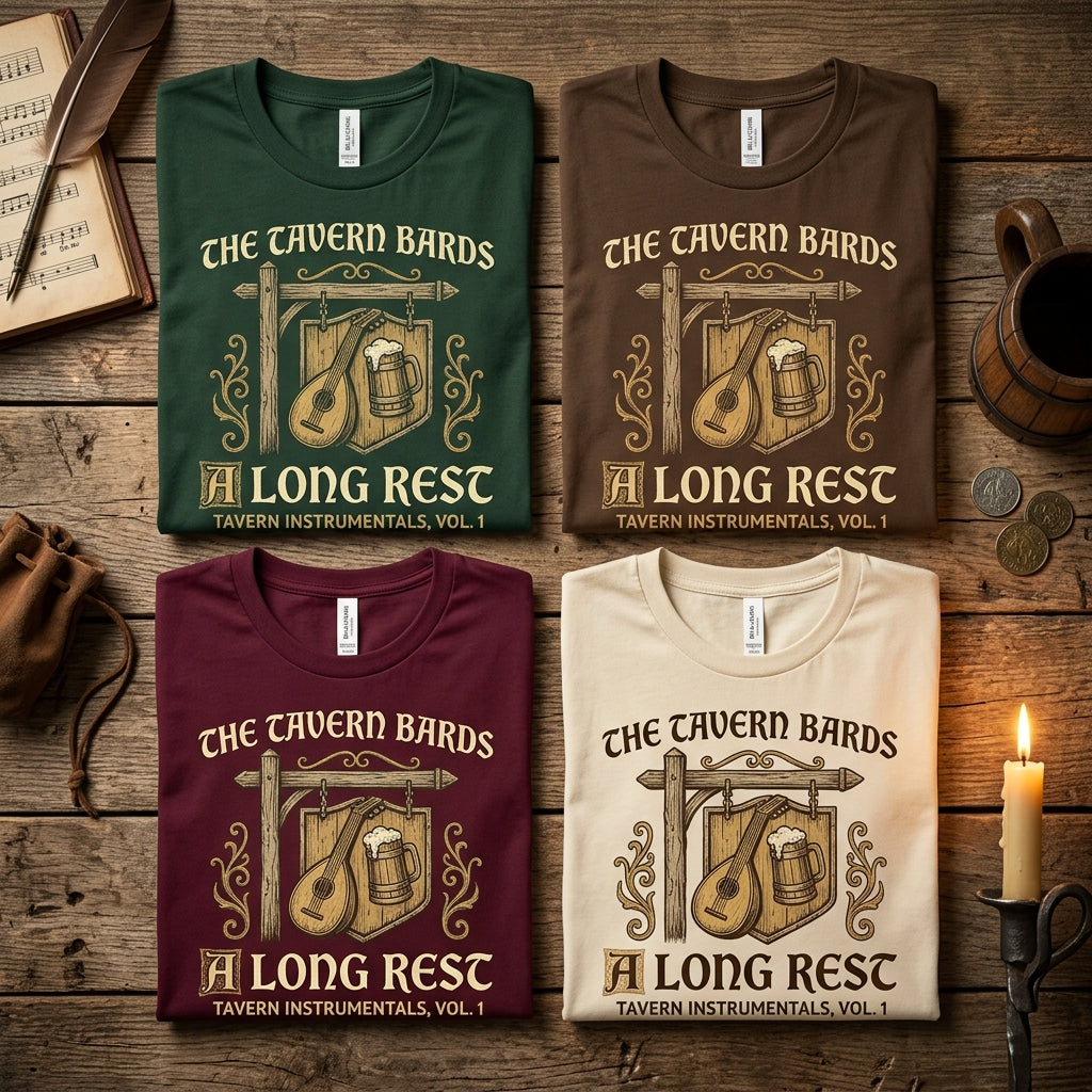 The Tavern Bards — A Long Rest: Tavern Instrumentals, Vol. 1 Tee — design 2