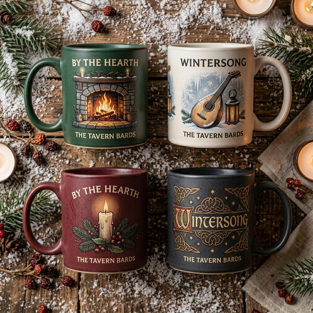 The Tavern Bards — By the Hearth: Wintersong Mug — design 3