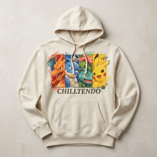 Chilltendo — Cartridge Origins: Red, Blue, Green & Yellow Women's Core Fleece Pullover Hooded Sweatshirt