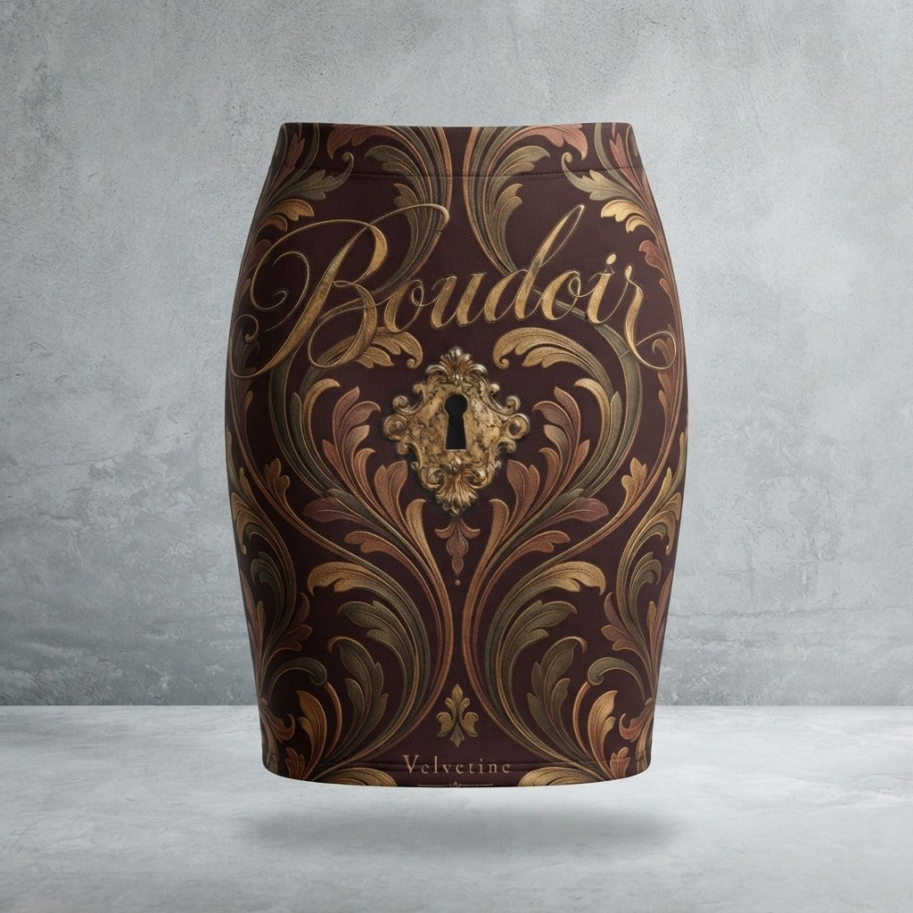 Velvetine — Boudoir Women's Pencil Skirt (AOP) — product mockup