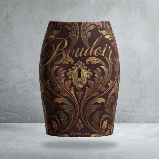 Velvetine — Boudoir Women's Pencil Skirt (AOP) — product mockup