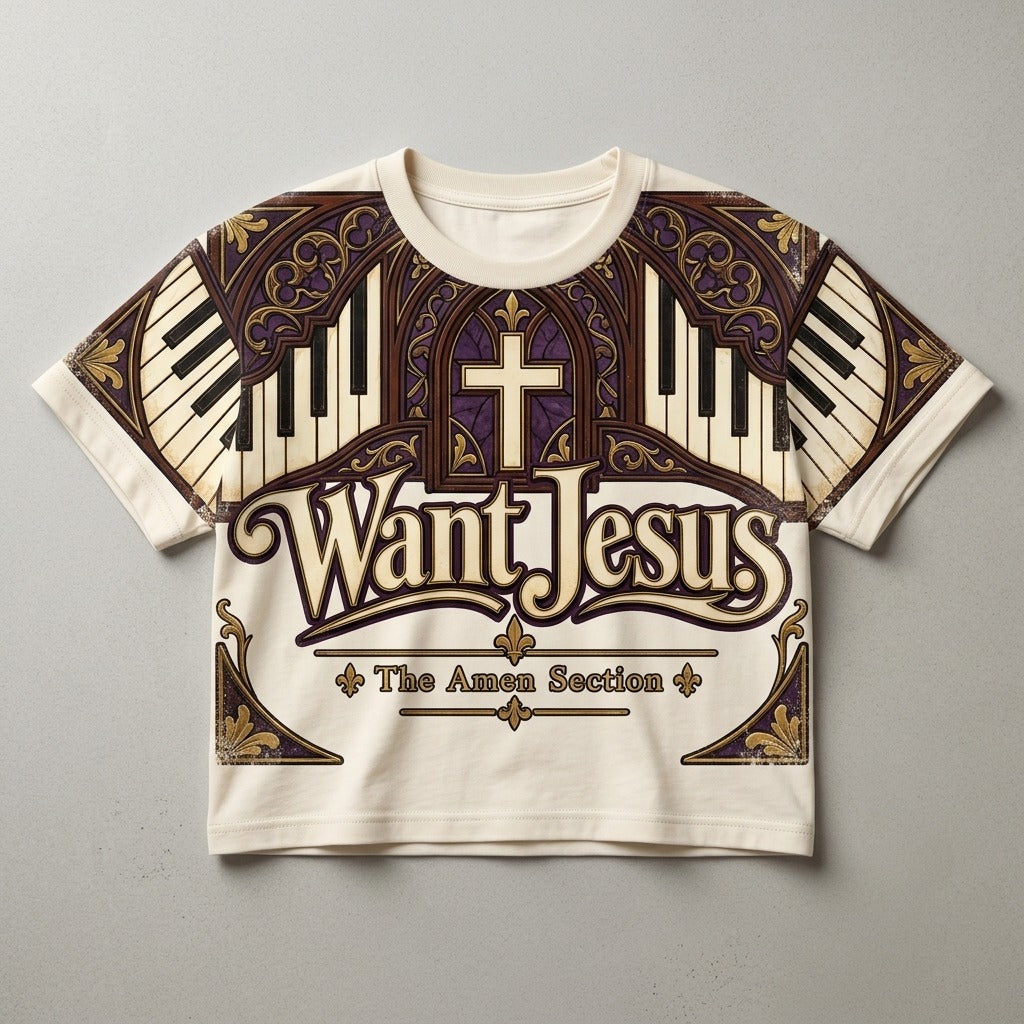 The Amen Section — Want Jesus Sport-Tek® Men's UV Micropique Polo — product mockup