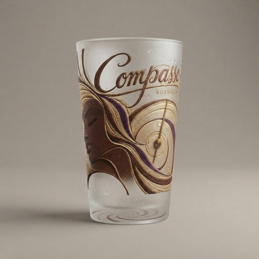 BOSSALINA — Compasso Frosted Pint Glass, 16oz — product mockup