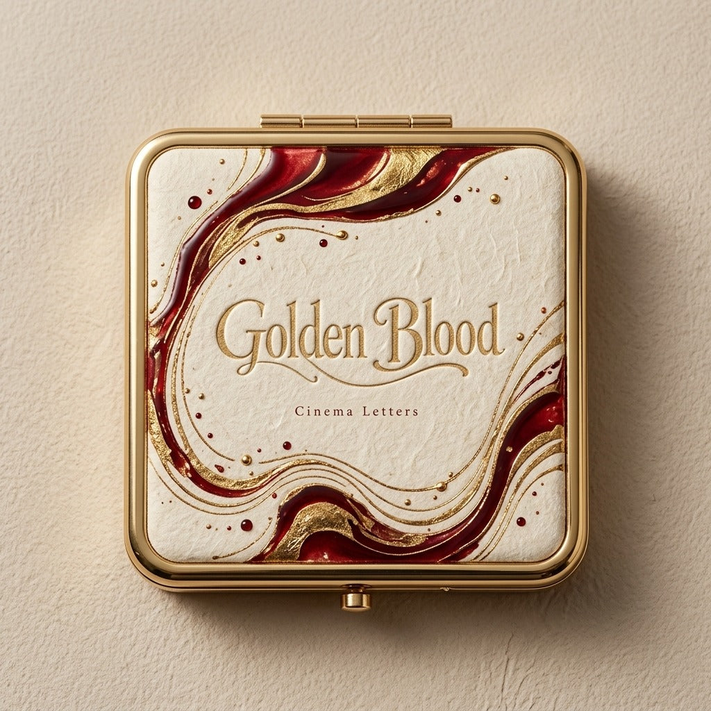 Cinema Letters — Golden Blood Compact Square Mirror — product mockup