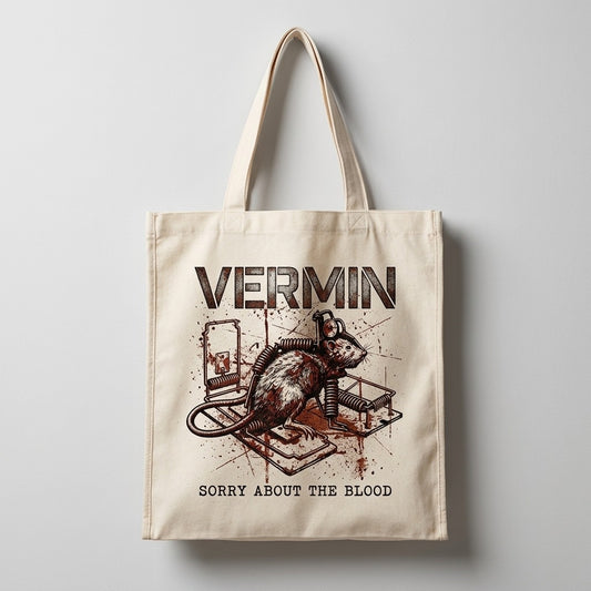 Sorry About The Blood — Vermin Tote — product mockup