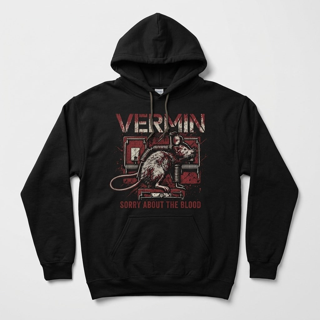 Sorry About The Blood — Vermin Hoodie — product mockup