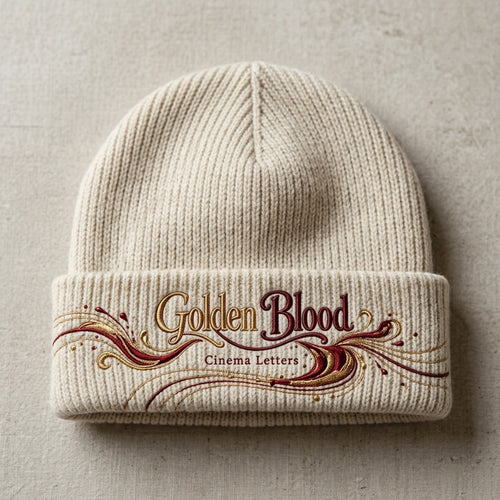Cinema Letters — Golden Blood Classic Cuffed Beanie (Embroidery)
