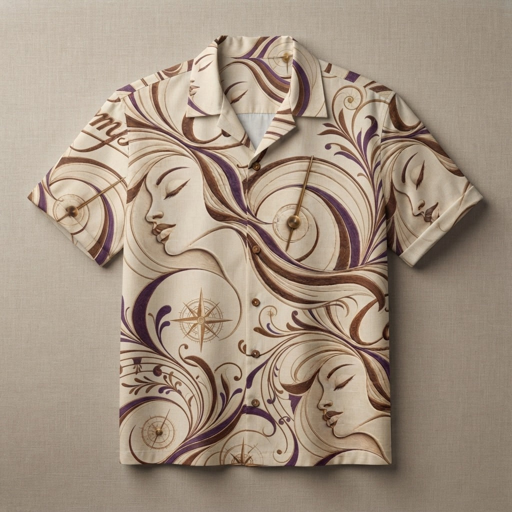 BOSSALINA — Compasso Men's Hawaiian Camp Shirt (AOP) — product mockup