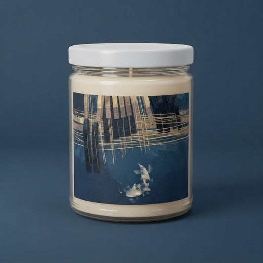 CALM PIANO NIGHTS — Before The Dream Scented Soy Candles with White Lid, 9oz — product mockup