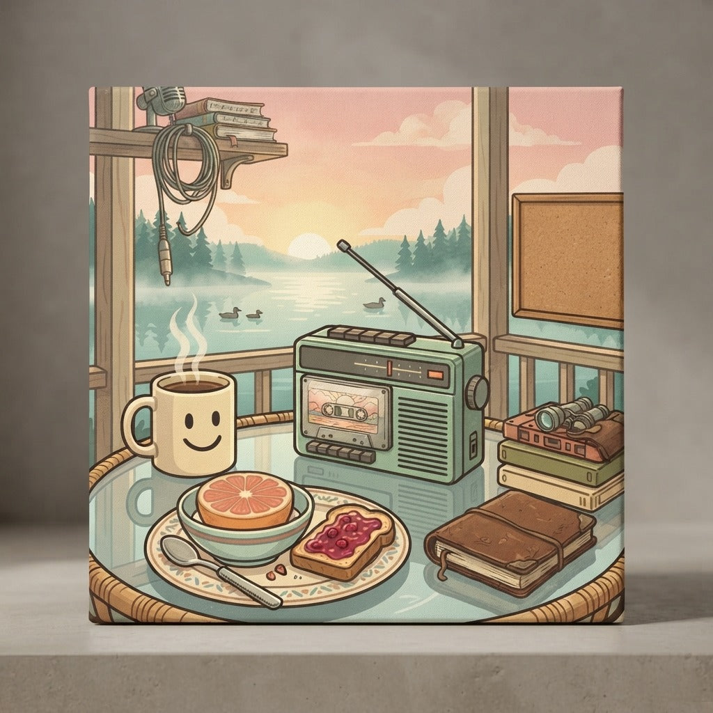 GOOD MORNING TAPES — Good Morning Playlist-Vol 22 Stretched Canvas — product mockup
