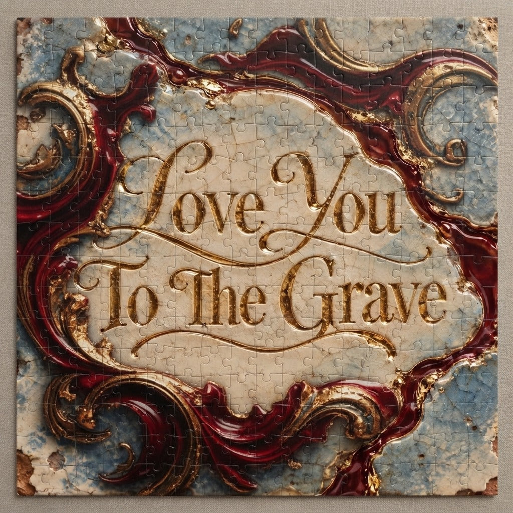 Cinema Letters — Love You To The Grave Puzzle (96, 252, 500, 1000-Piece) — product mockup