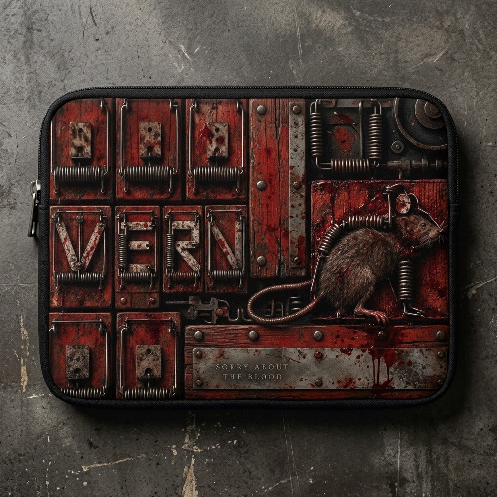 Sorry About The Blood — Vermin Laptop Sleeve — product mockup