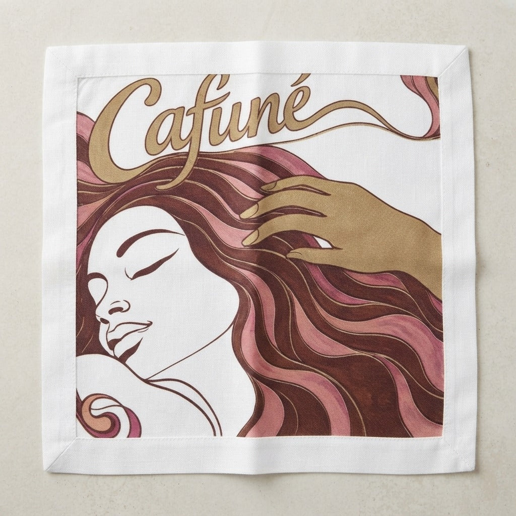 BOSSALINA — Cafuné White Coined Napkins — product mockup