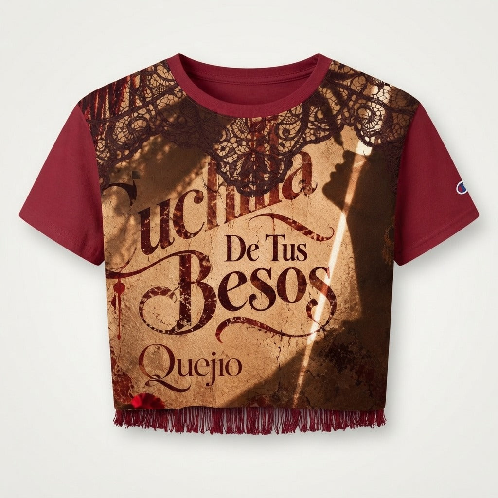Quejío — Cuchilla De Tus Besos Champion Women's Heritage Cropped T-Shirt — product mockup