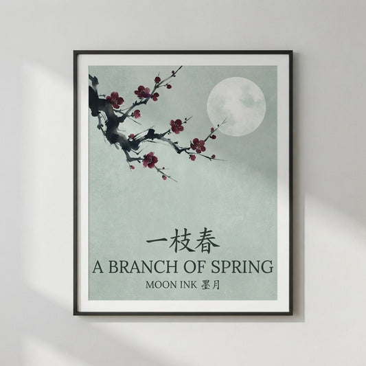 MOON INK 墨月 — 一枝春 (a branch of spring) Poster — product mockup