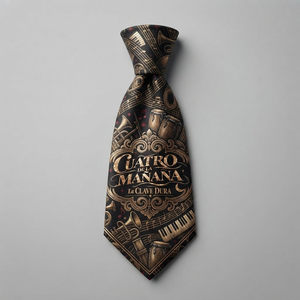 La Clave Dura — Cuatro De La Mañana Necktie — product mockup