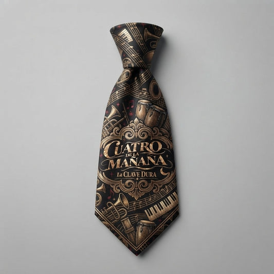 La Clave Dura — Cuatro De La Mañana Necktie — product mockup