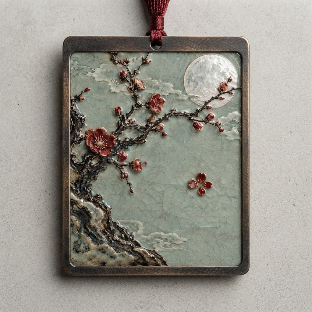 MOON INK 墨月 — 一枝春 (a branch of spring) Bookmark — product mockup