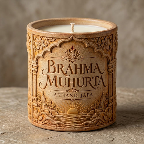Akhand Japa — Brahma Muhurta 4-Piece Blush & Bloom Gift Set (Candle, Blanket, Crochet Bouquet, Bow Clip)