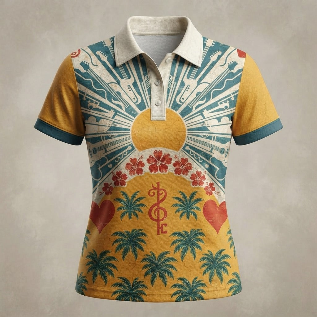 Lakou Love — Solèy Leve Women's PosiCharge Micro-Mesh Colorblock Polo — product mockup