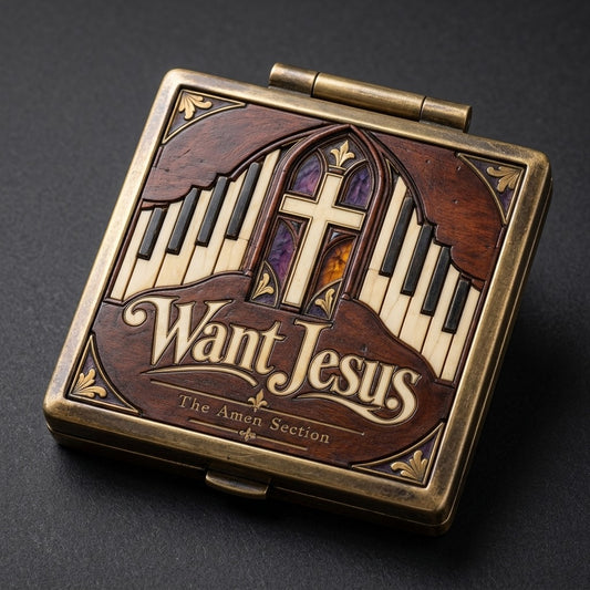 The Amen Section — Want Jesus Compact Square Mirror — product mockup