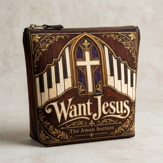 The Amen Section — Want Jesus Accessory Pouch w T-bottom — product mockup