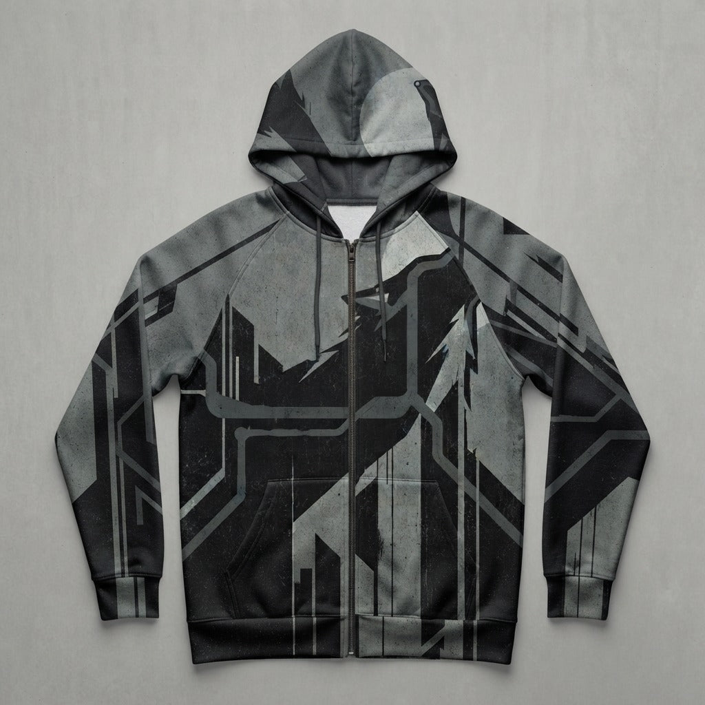 Nobody Answers — If I Was A Wolf Unisex Special Blend Raglan Full-Zip Hooded Sweatshirt — product mockup