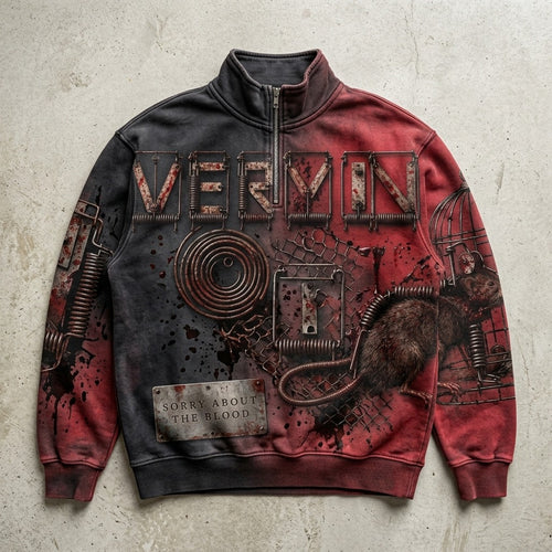 Sorry About The Blood — Vermin Unisex Adult Quarter-Zip Sweatshirt