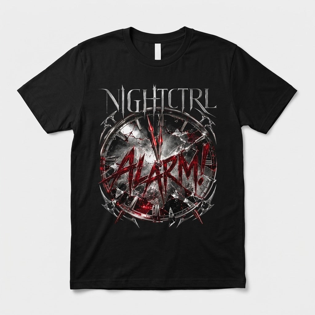 NIGHTCTRL — ALARM! Tee — product mockup