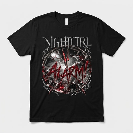 NIGHTCTRL — ALARM! Tee — product mockup