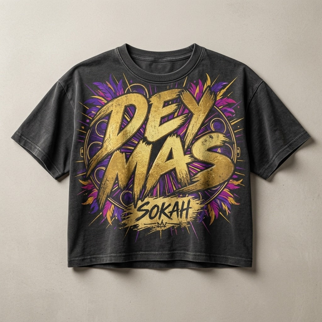 Sokah — Dey Mas Women's Faded Crop T-Shirt — product mockup