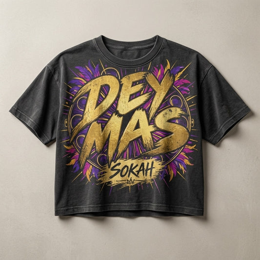 Sokah — Dey Mas Women's Faded Crop T-Shirt — product mockup