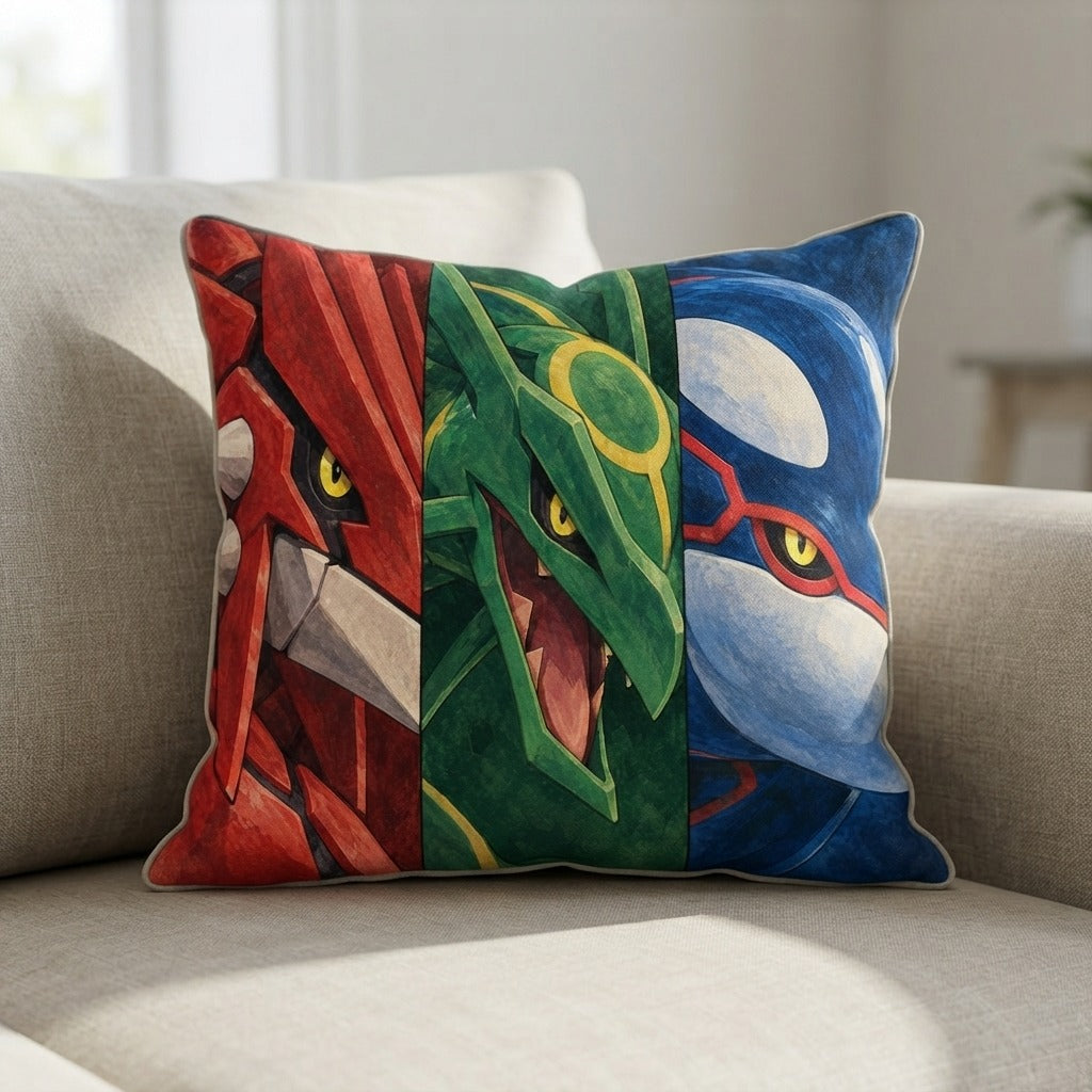 Chilltendo — Emerald Tides: Ruby & Sapphire Dreams Pillow — product mockup