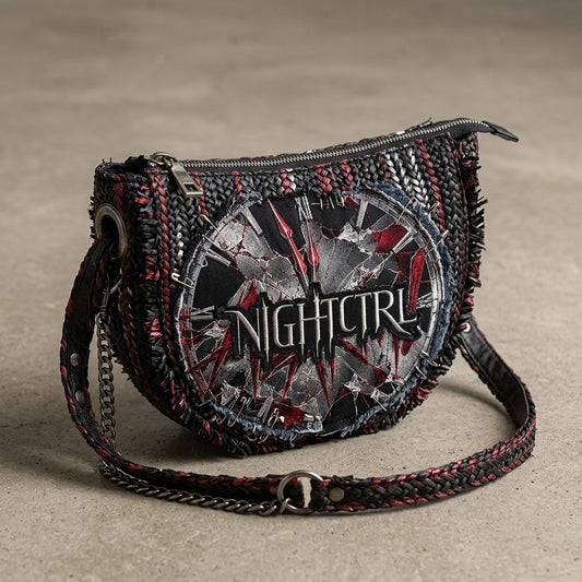 NIGHTCTRL — ALARM! Straw Shoulder Bag — product mockup
