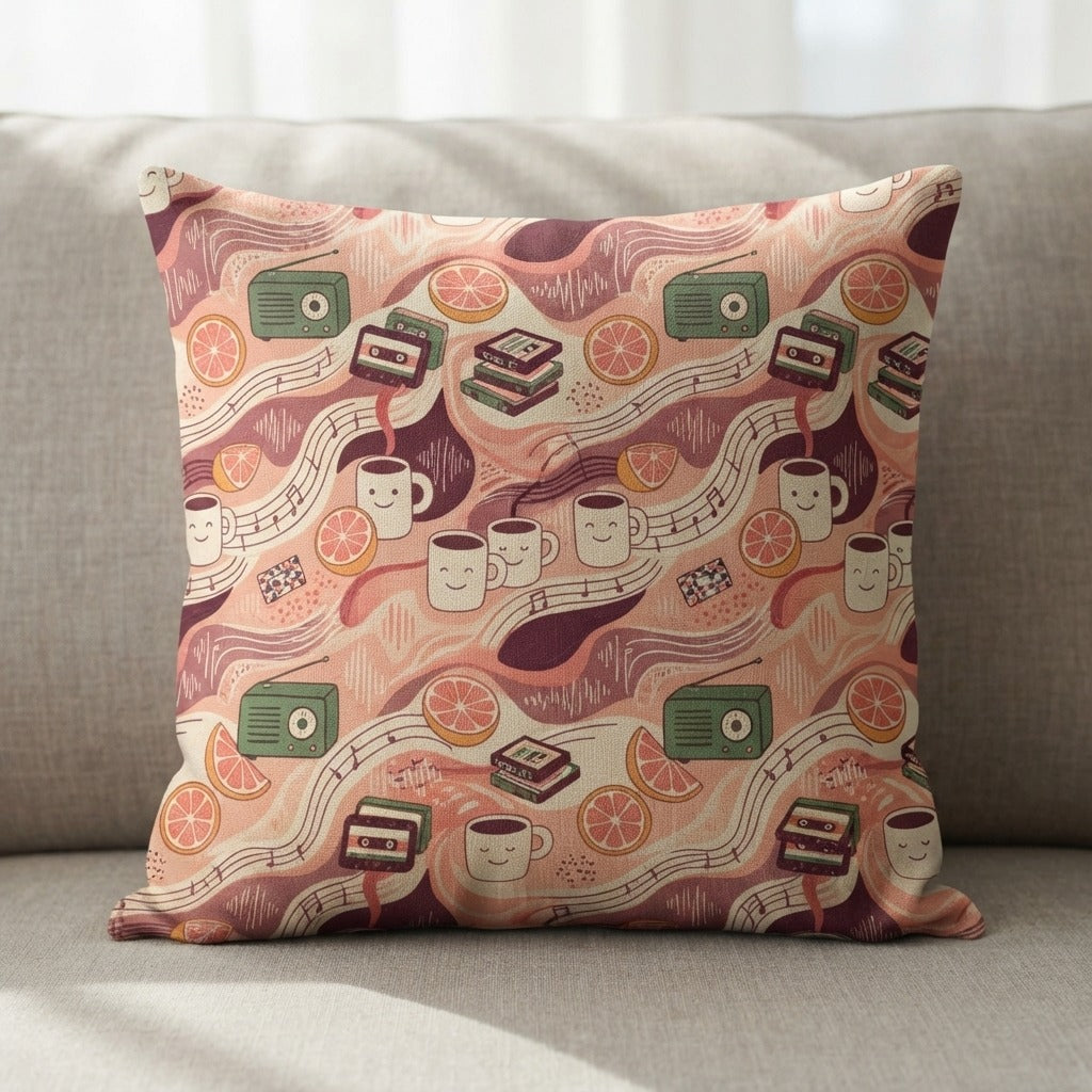 GOOD MORNING TAPES — Good Morning Playlist-Vol 22 Pillow — product mockup