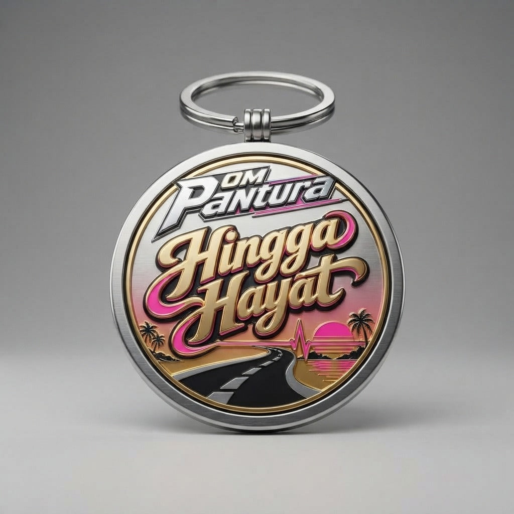 OM Pantura — Hingga Hayat Round Stainless Steel Keychain — product mockup