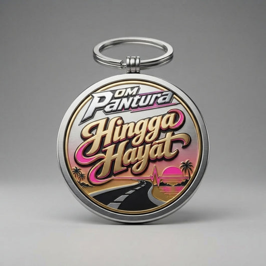 OM Pantura — Hingga Hayat Round Stainless Steel Keychain — product mockup